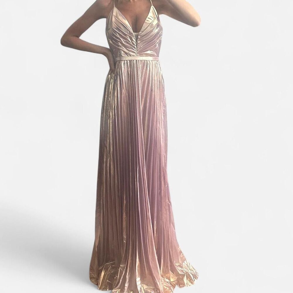 NWT Metallic Lavender Maxi Dress